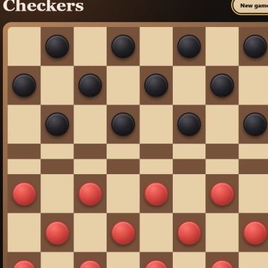 A red and black checkers board ready for a local two-player match